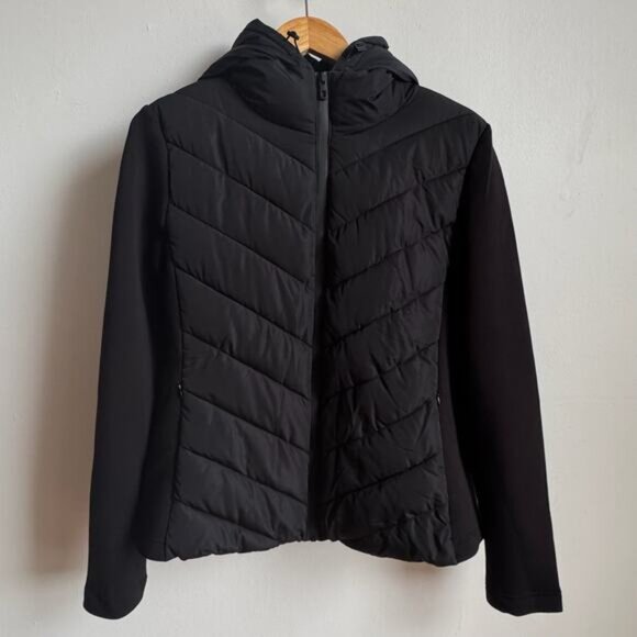 ZARA Combination Puffer Jacket Black - Picture 1 of 12